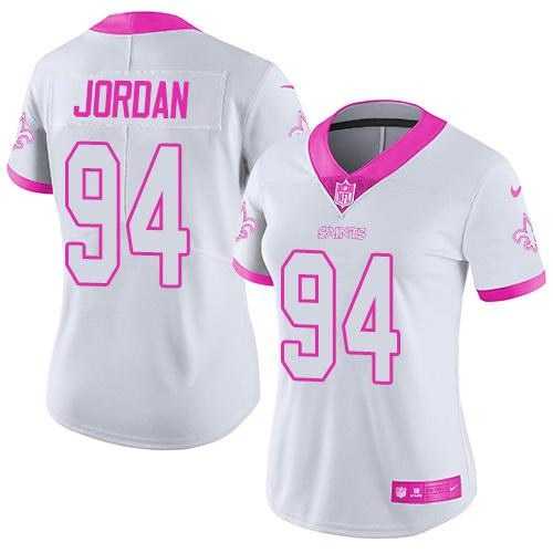 Women Nike Saints 94 Cameron Jordan White Pink Fashion Rush Limited Jersey Dzhi,We sell and wholesale Women Nike Saints 94 Cameron Jordan White Pink Fashion Rush Limited Jersey Dzhi on line form chian!